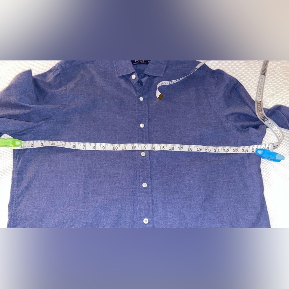 2/60$ Polo Ralph Lauren long sleeves buttoned shirt size XL - Blue - Picture 5 of 7